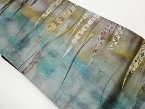 引箔抽象模様織出し名古屋帯